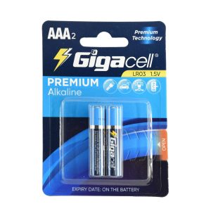 باتری نیم قلمی (Gigacell) مدل PREMIUM ALKALINE AAA2
